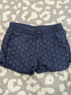 🦋5/25$ Kids Cherokee Navy Eyelet Pom-Trim Shorts